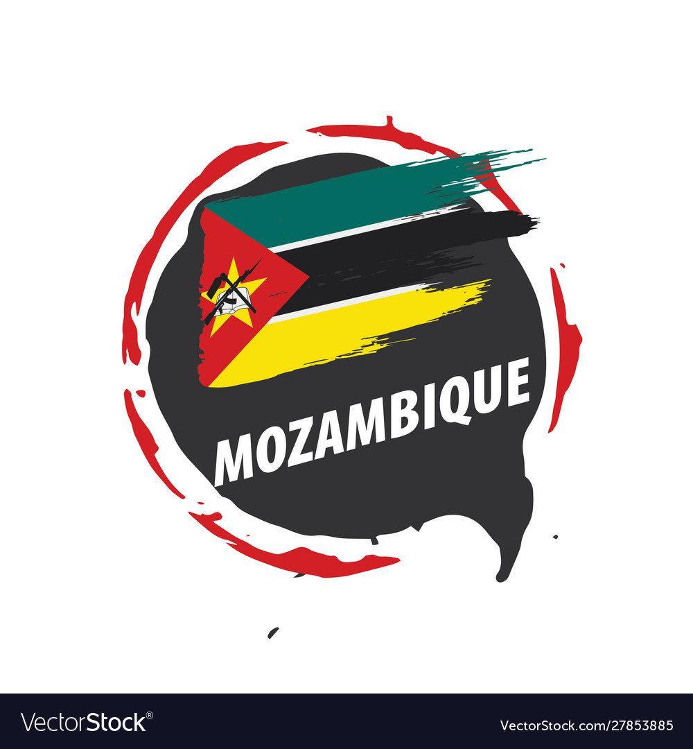 Mozambique flag on a white Royalty Free Vector Image