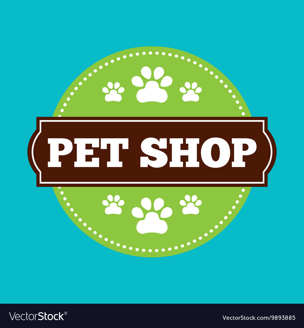 Seal stamp icon pet shop design graphic Royalty Free Vector