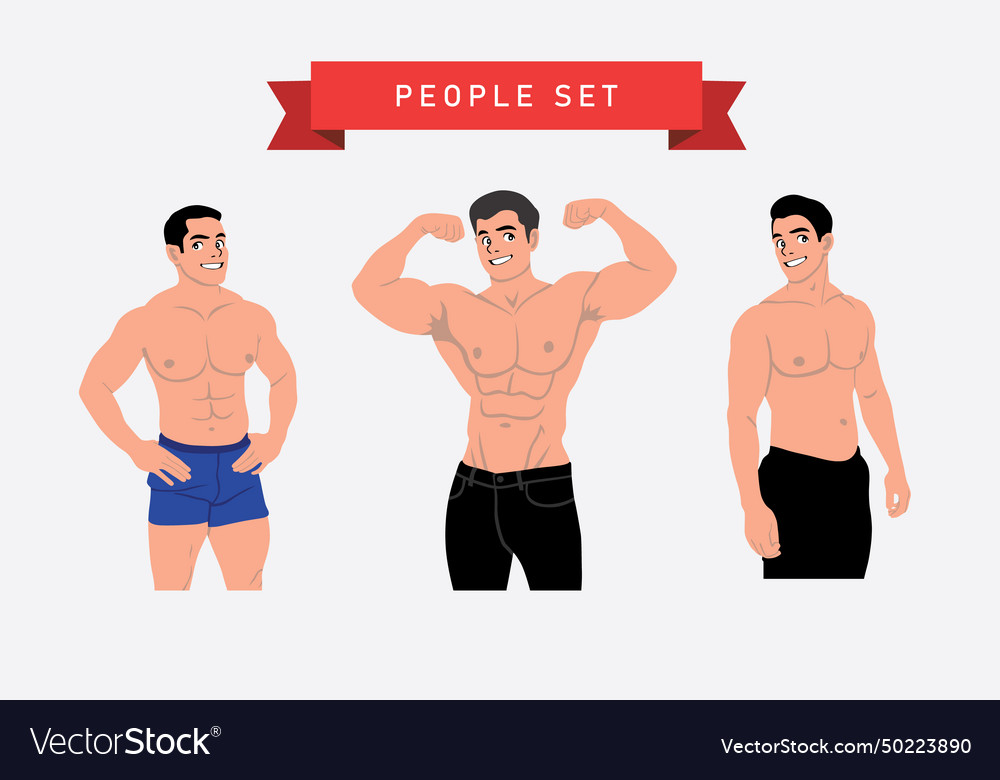 Bodybuilder with different poses