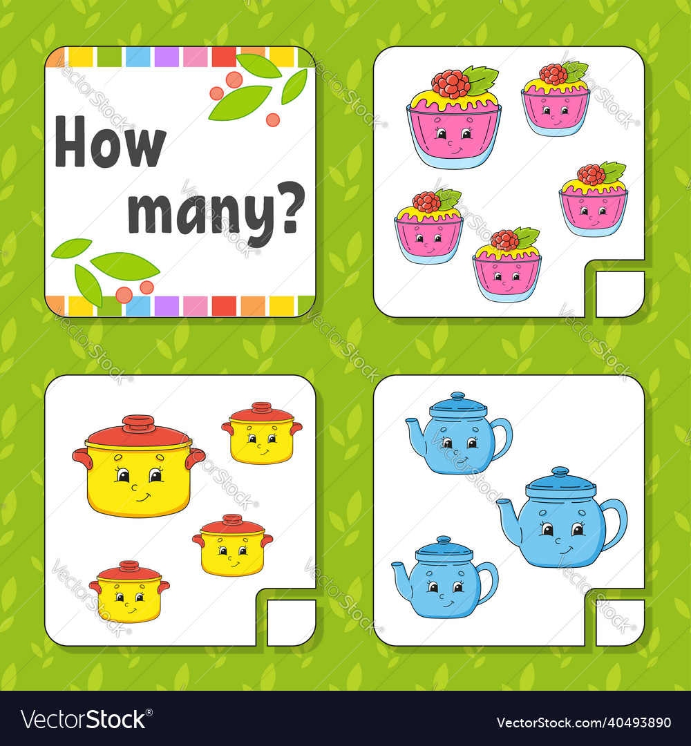 Counting game for children happy characters