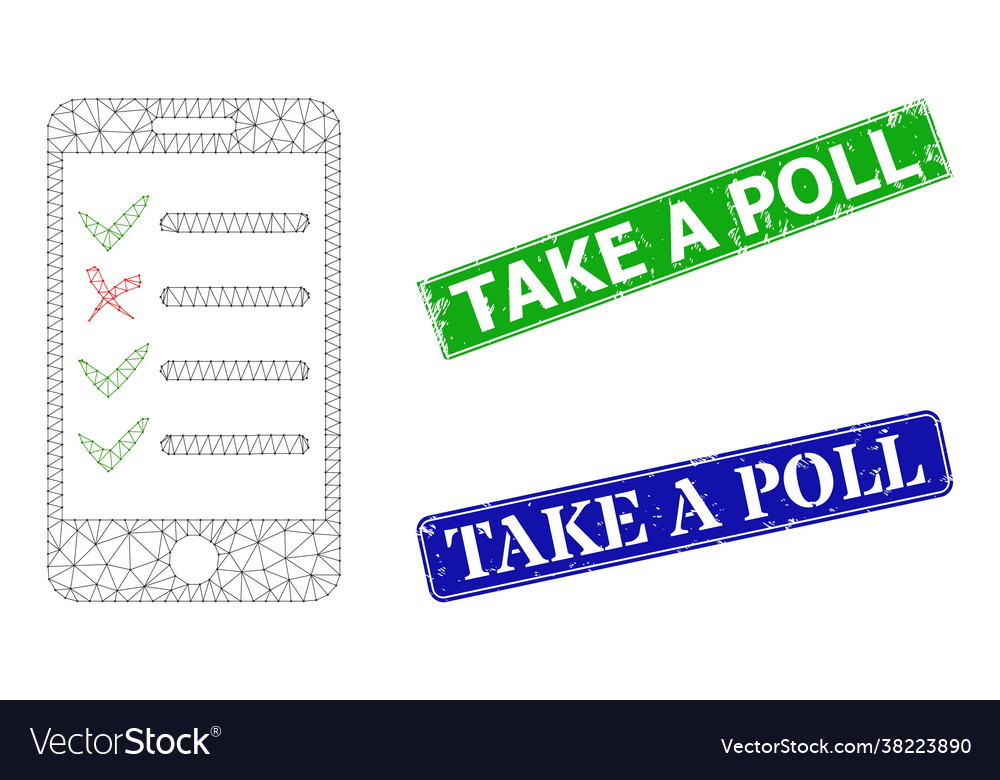 Grunge take a poll stamp seals and triangular mesh