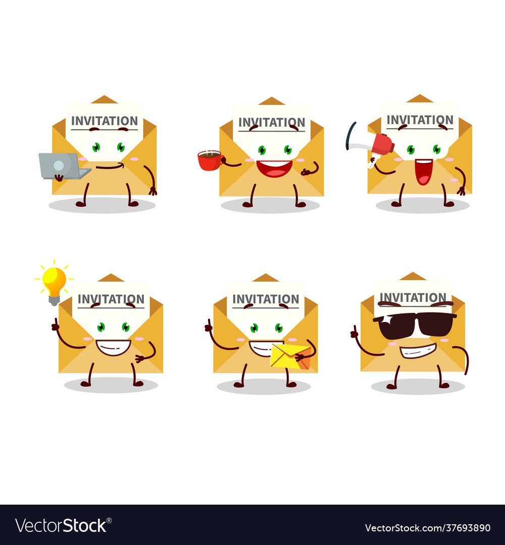 Invitation message cartoon character with various Vector Image Invitation message cartoon character with various Vector Image