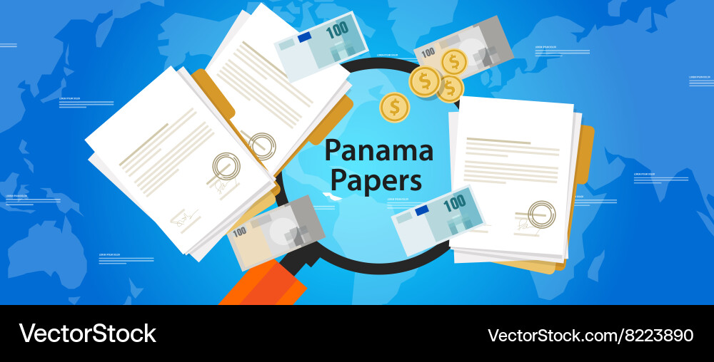 Panama papers leaked document money laundering Vector Image
