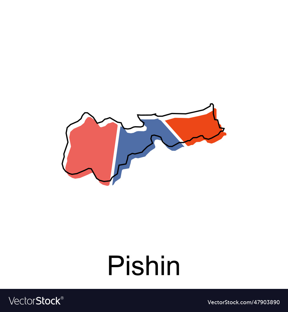 Pishin city of iran map Royalty Free Vector Image
