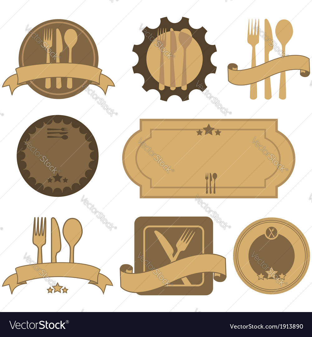 Retro restaurant badges Royalty Free Vector Image