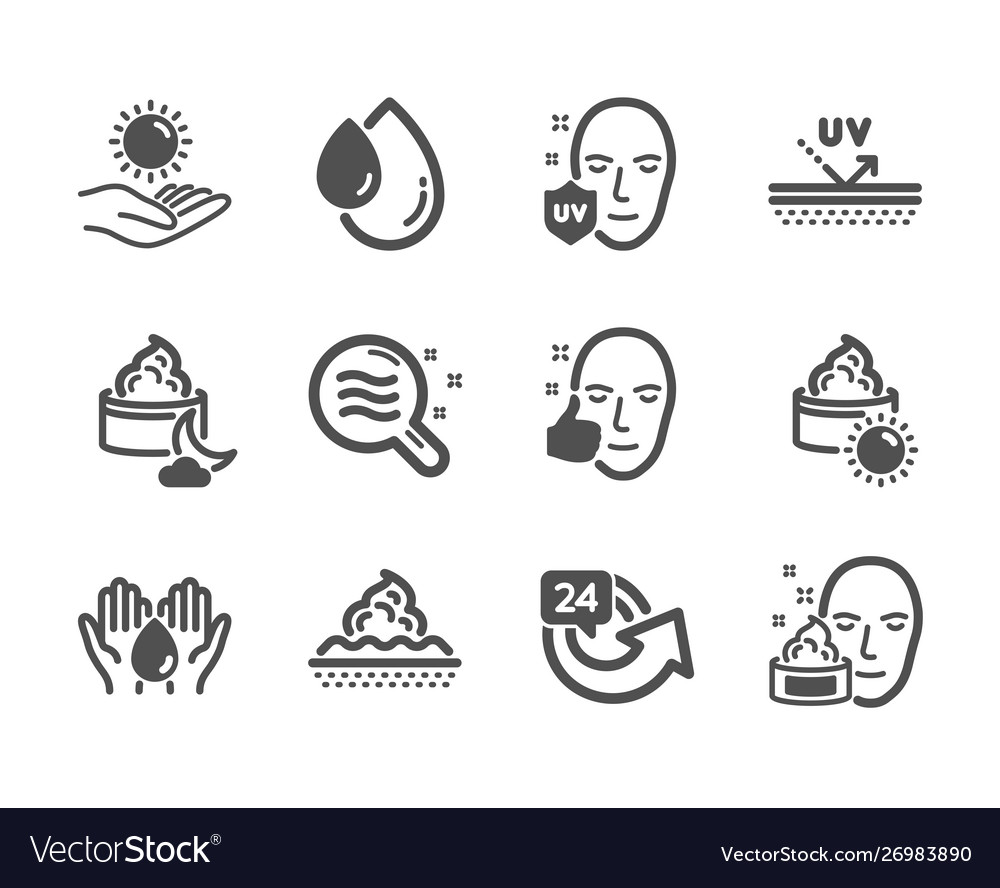 Set beauty icons such as skin condition