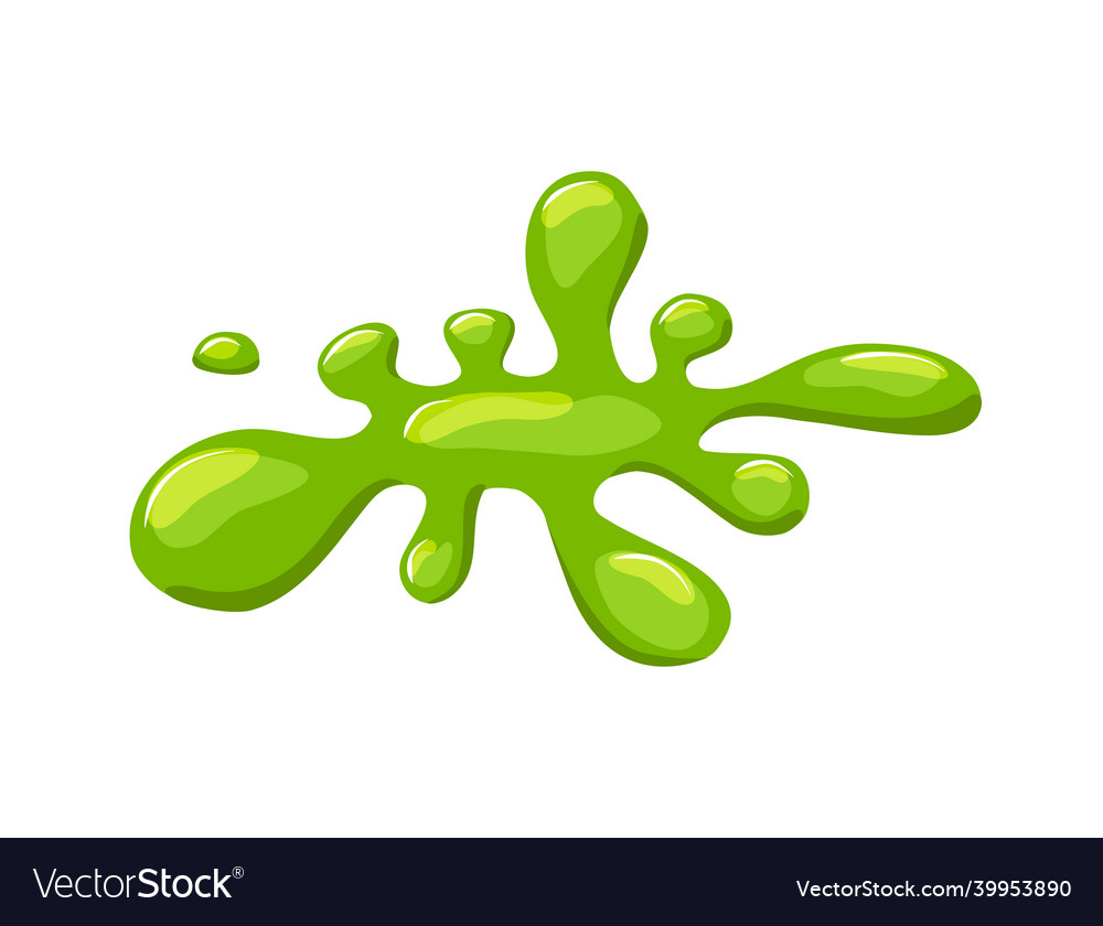 Splashes of green slime on a white isolated Vector Image