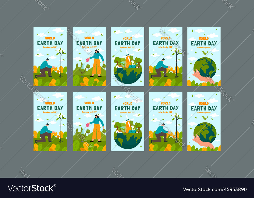 World earth day social media stories template