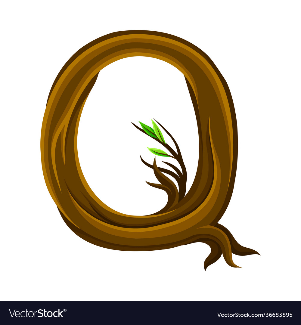 Capital letter q as forest alphabet symbol