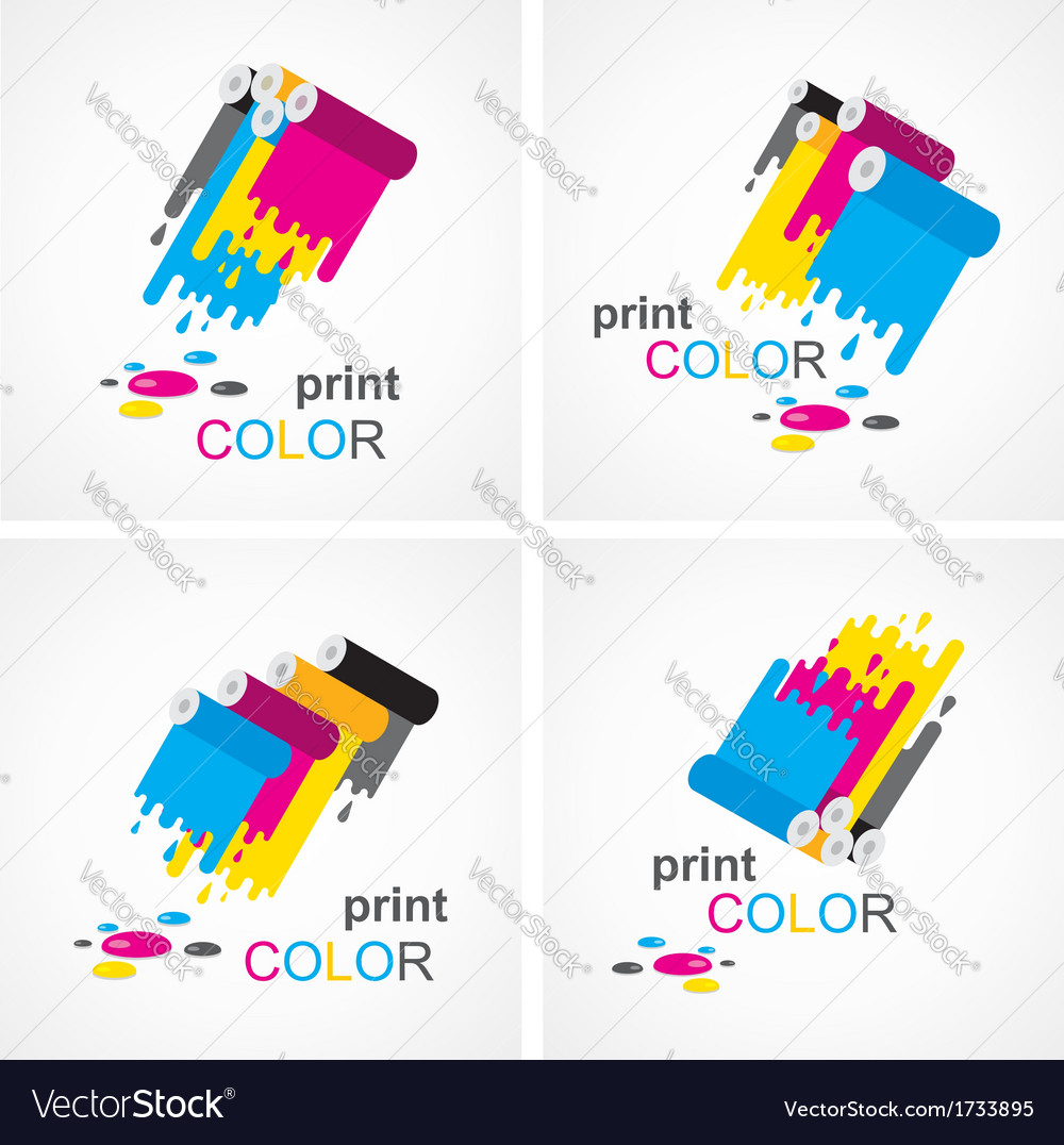 Cmyk print colored roll element set