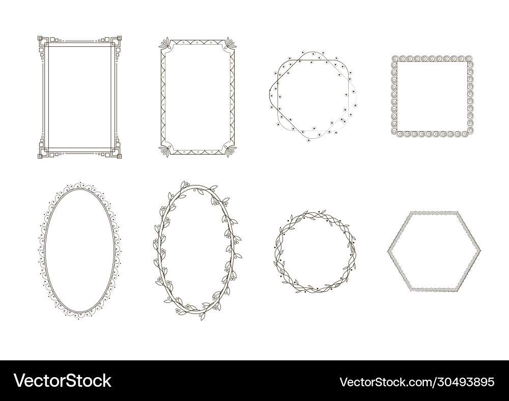 Collection decorative frames Royalty Free Vector Image
