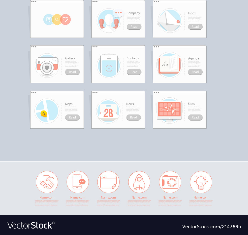 Communication web design elements Royalty Free Vector Image