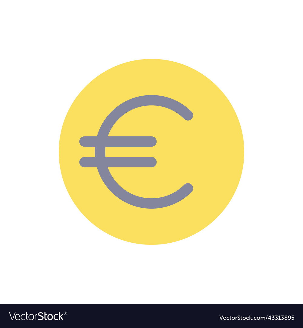 Euro Münze flache Farbe ui Symbol