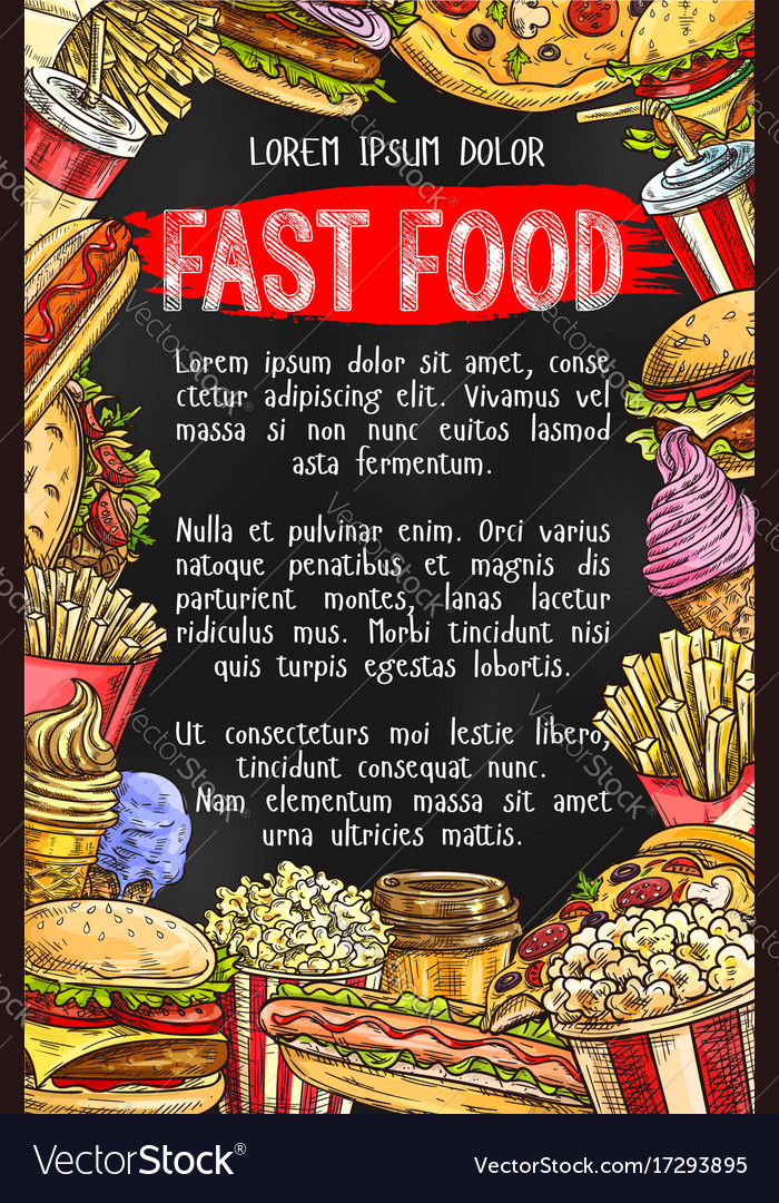 Fast Food Menu Banner Design Royalty Free Vector Image