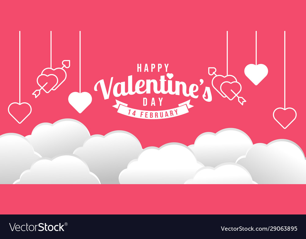 Happy valentines day modern flat design style