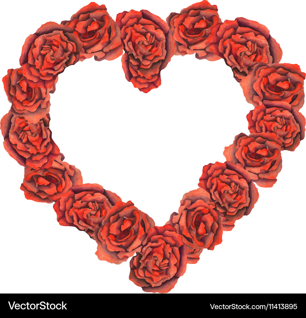 Heart of roses Royalty Free Vector Image - VectorStock