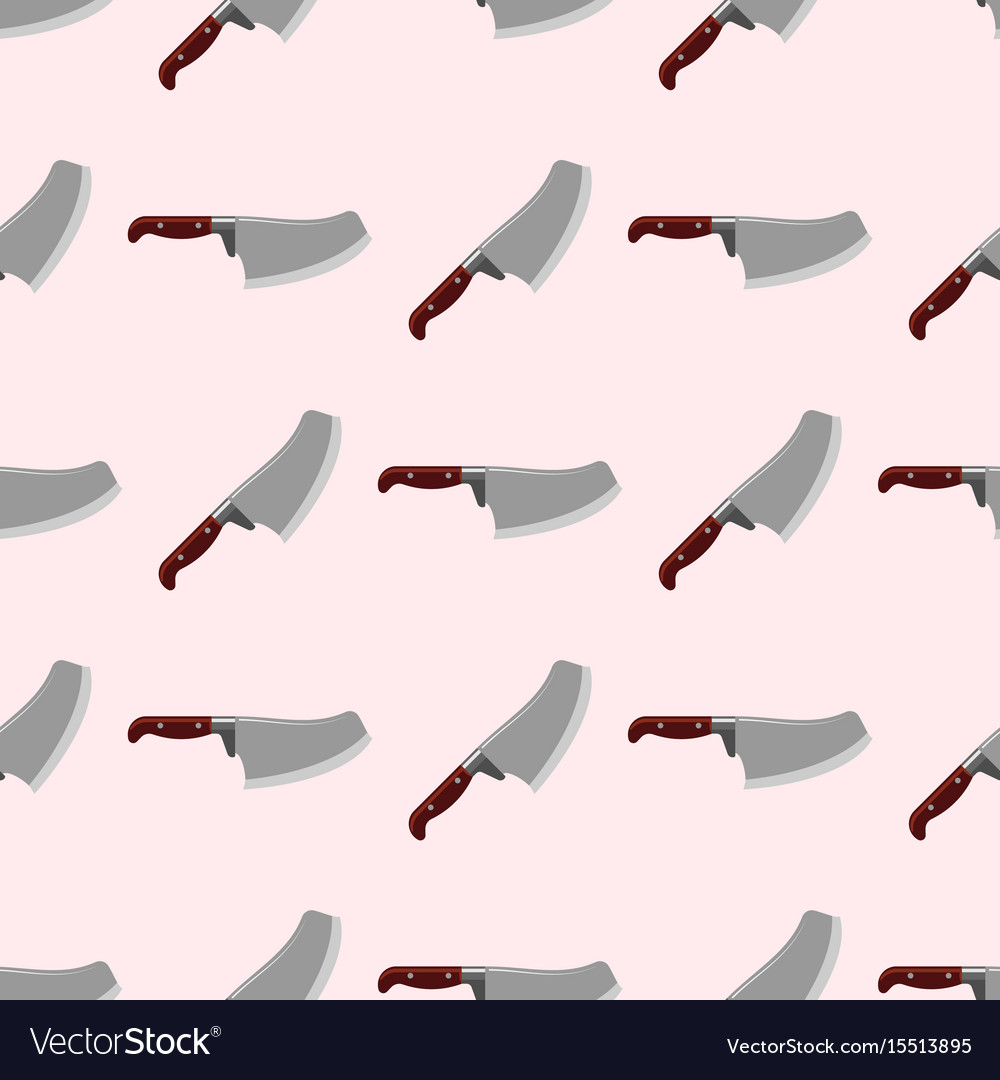 Kitchen knife seamless pattern steel sharp dagger Vector Image