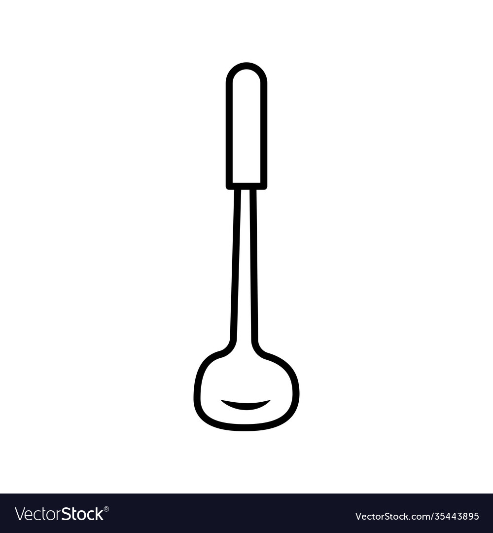 Ladle kitchen cutlery line style icon Royalty Free Vector