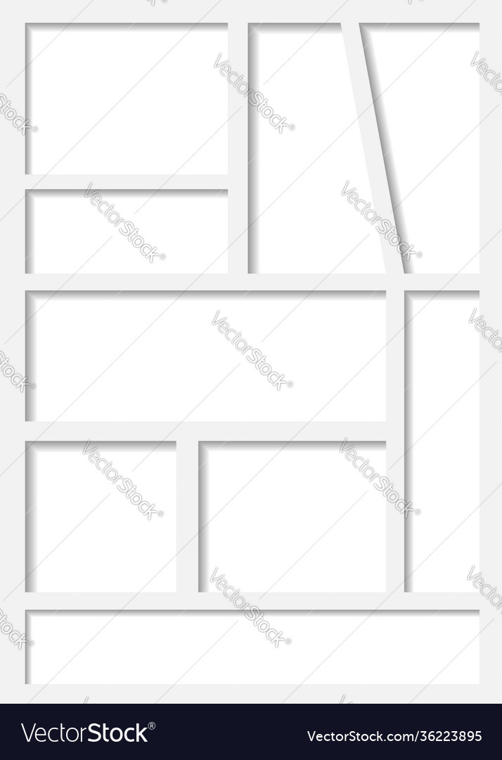 Manga set storyboard layout template a4 comic book vector image Manga set storyboard layout template a4 comic book