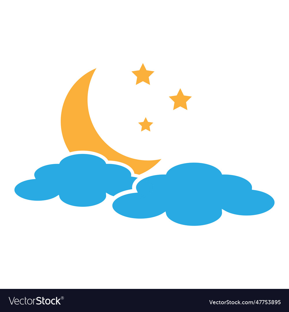 Moonlight icon clipart design template isolated Vector Image