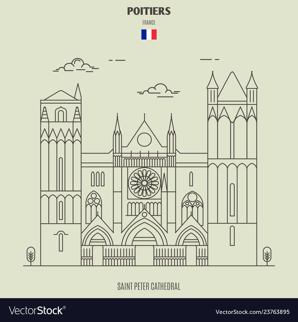 Saint Peter Cathedral In Poitiers Royalty Free Vector Image