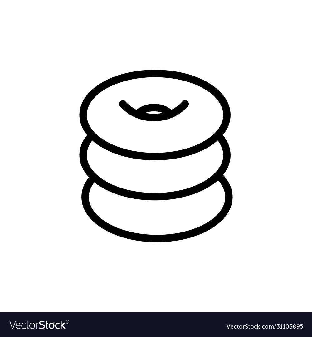 Three donuts stack icon outline