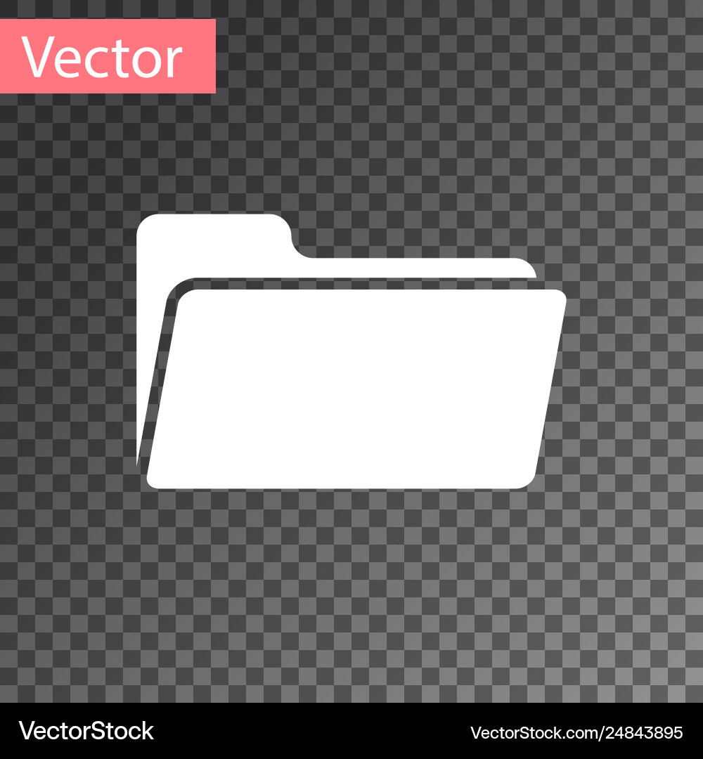 White folder icon isolated on transparent Vector Image