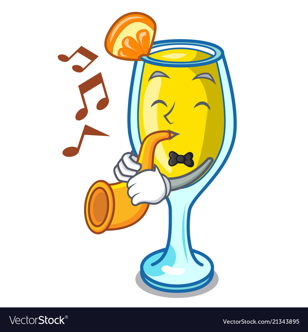 With trumpet mimosa mascot cartoon style Vector Image