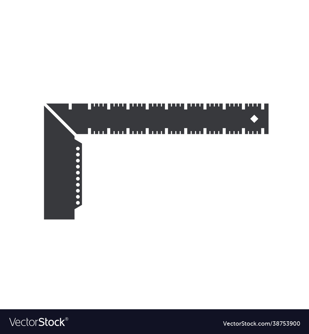 Black filled ruler icon isolated on white