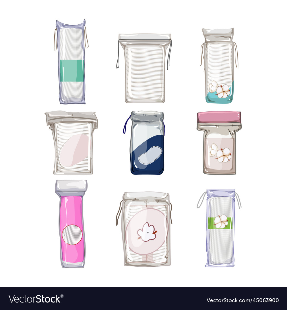 Cotton pad set cartoon