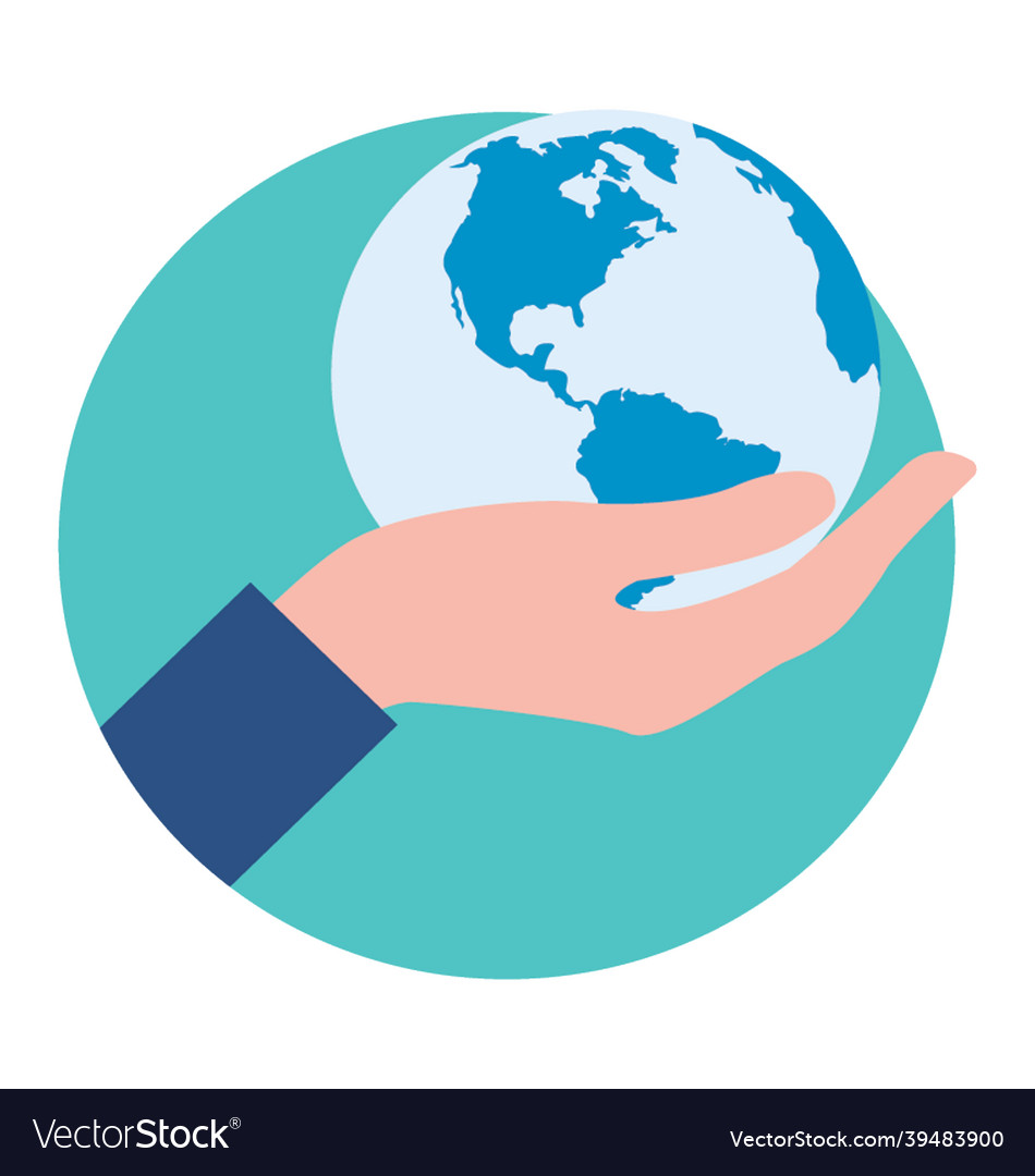 Handheld globe Royalty Free Vector Image VectorStock