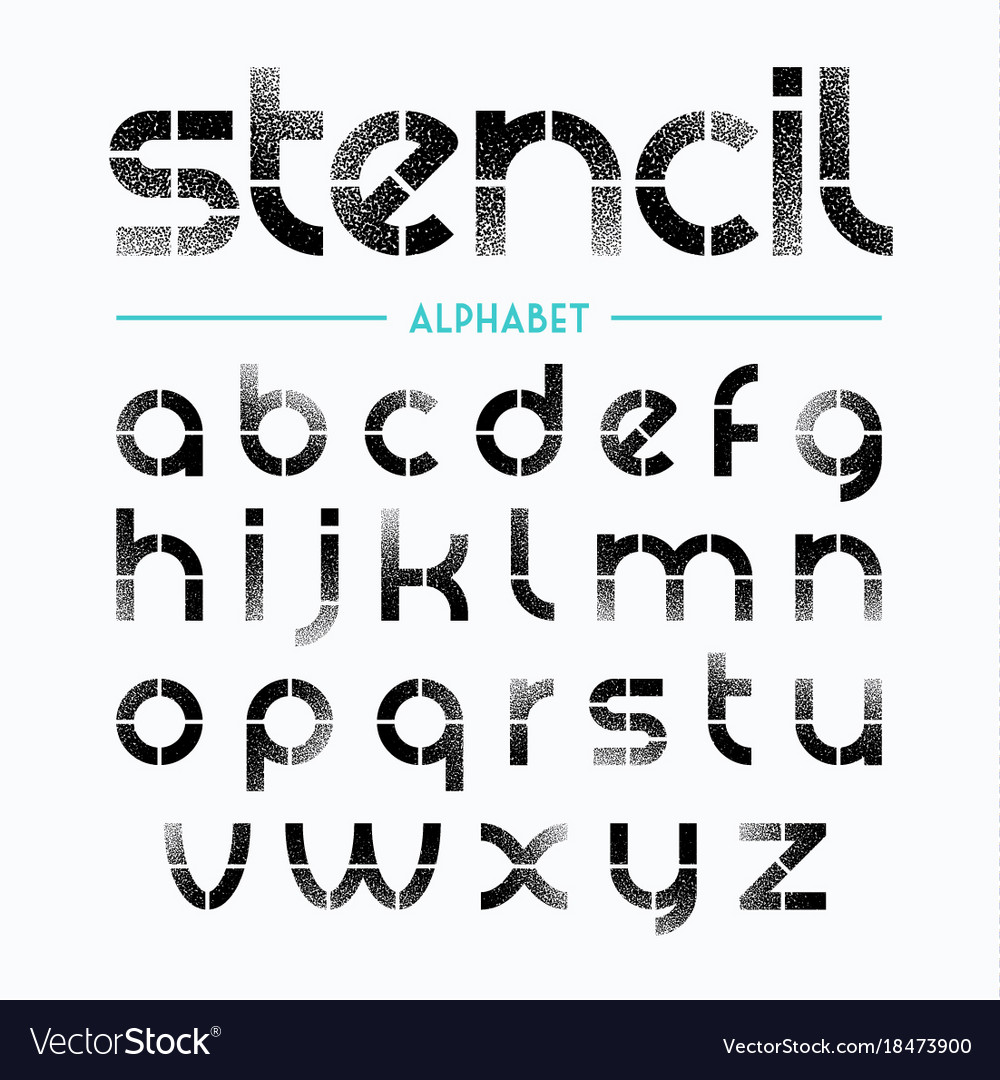 Spray painted stencil alphabet letters Royalty Free Vector