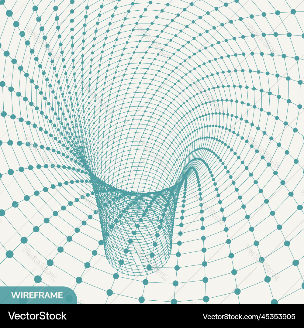 Abstract tunnel grid 3d can be used as digital Vector Image