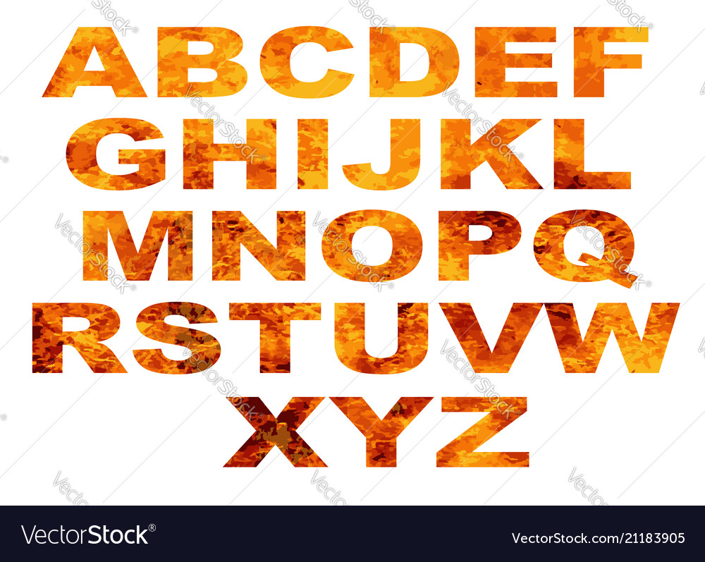 Alphabet flame letters