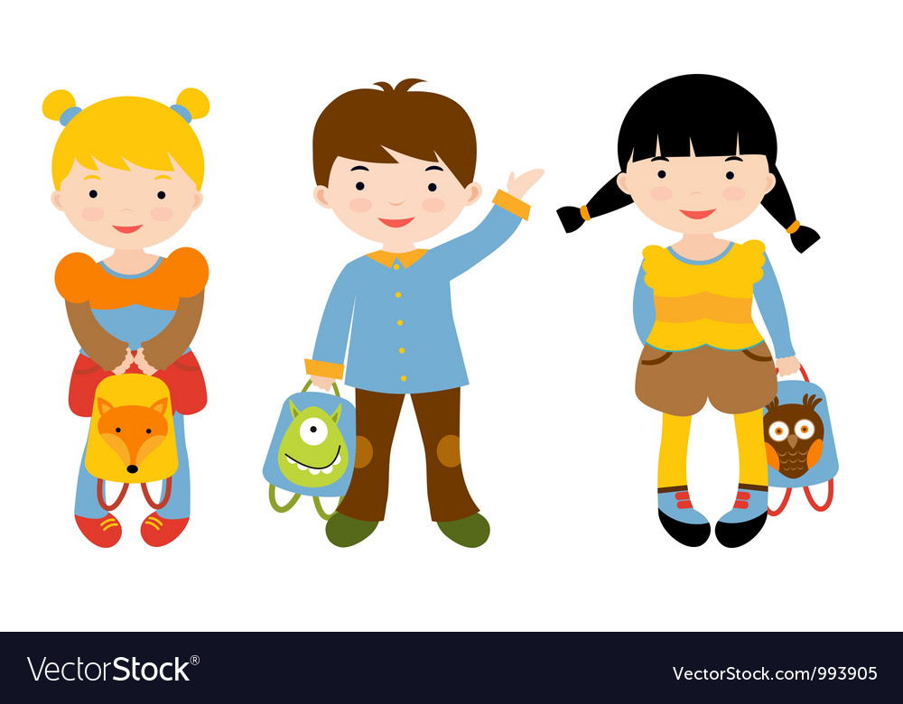 Back to school kids Royalty Free Vector Image - VectorStock