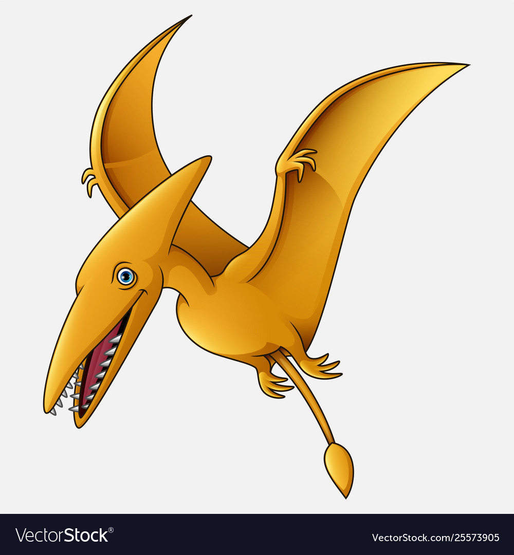 Cartoon pterosaurs white background Royalty Free Vector