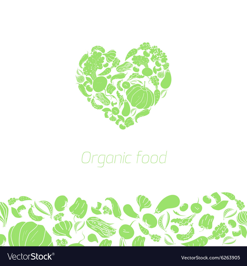 Heart organic vegetables food