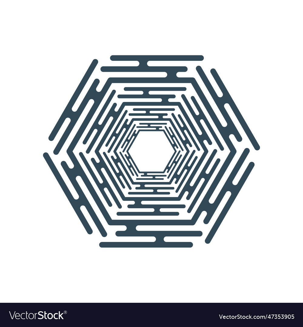 Hexagon abstract frame border shape element Vector Image