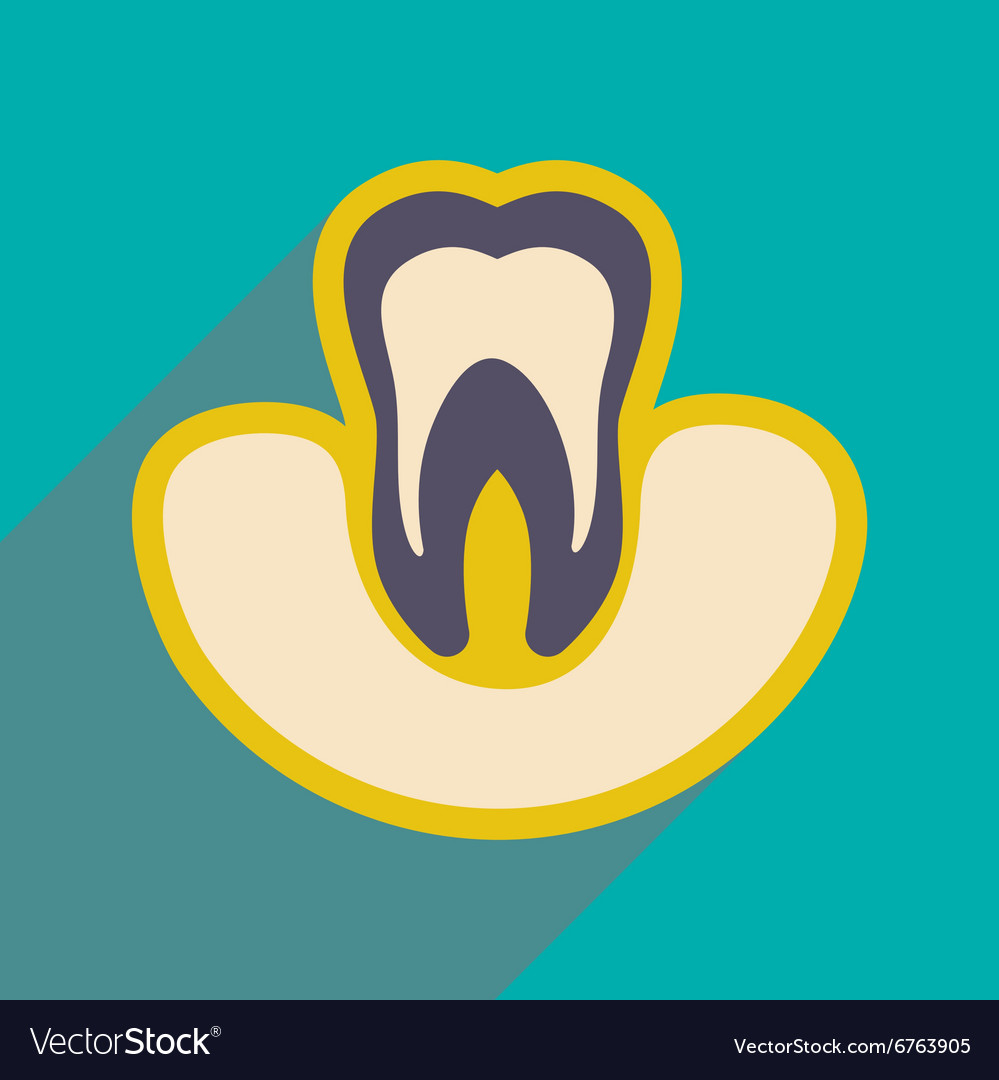 Icon of tooth gums in flat style