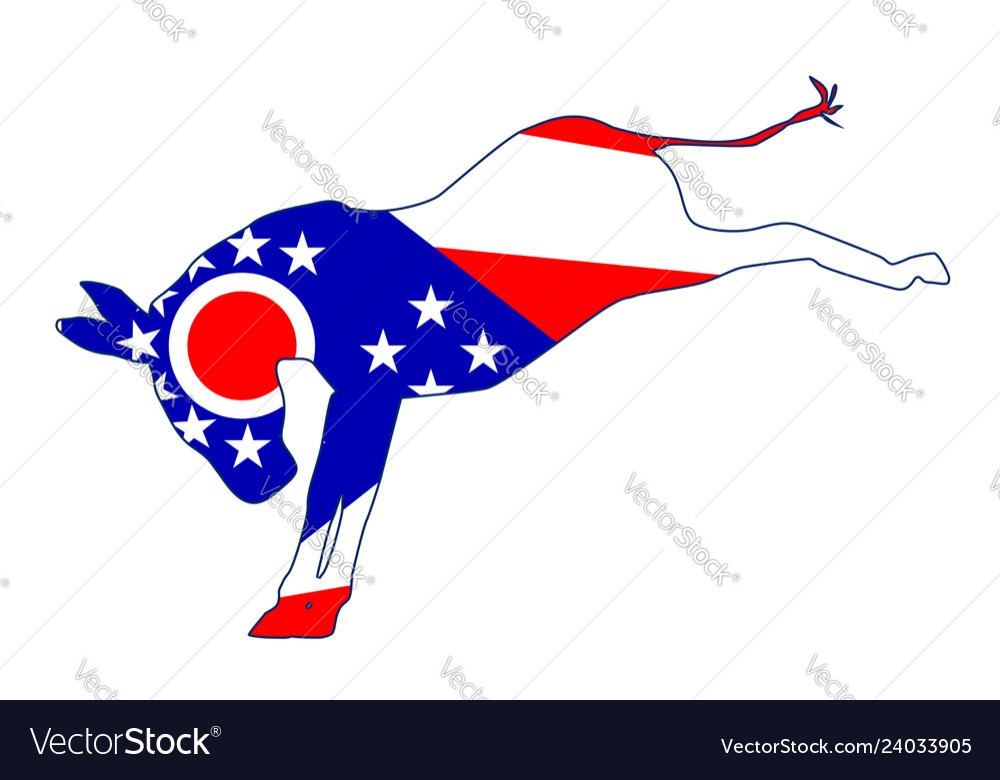 Ohio democrat donkey flag Royalty Free Vector Image