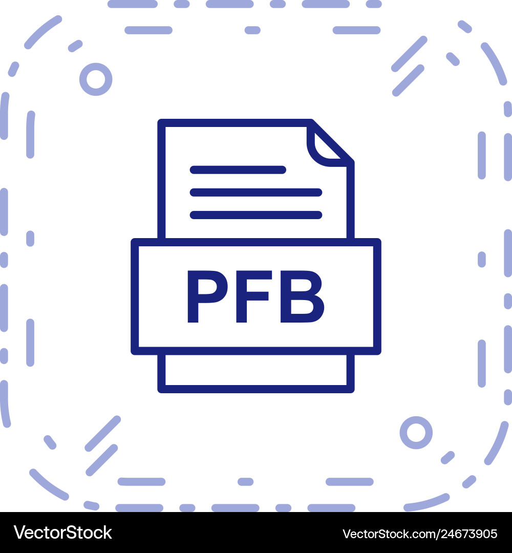 Pfb file document icon Royalty Free Vector Image