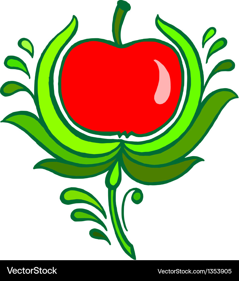 Red apple Royalty Free Vector Image - VectorStock