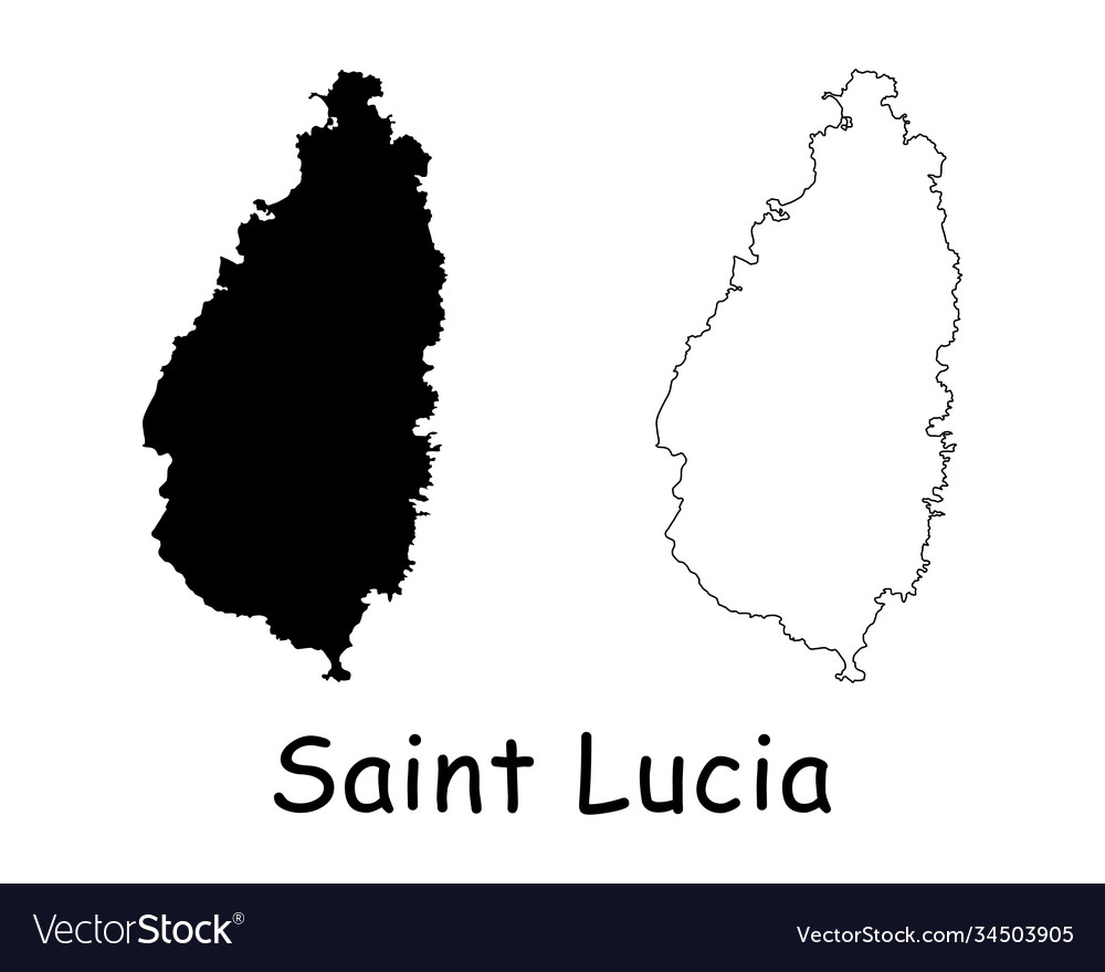 Saint lucia map Royalty Free Vector Image - VectorStock