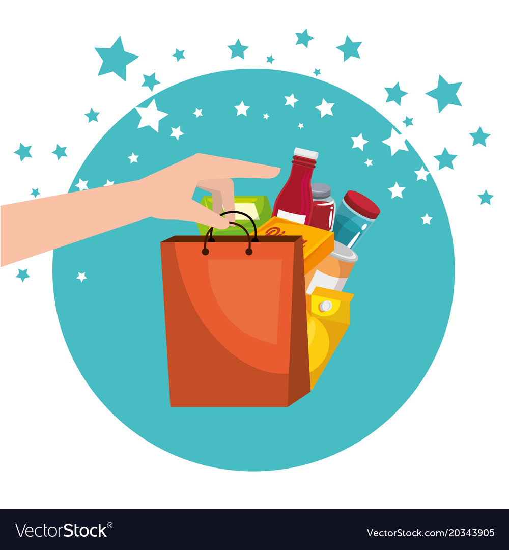 Shopping bags with marketing set icons