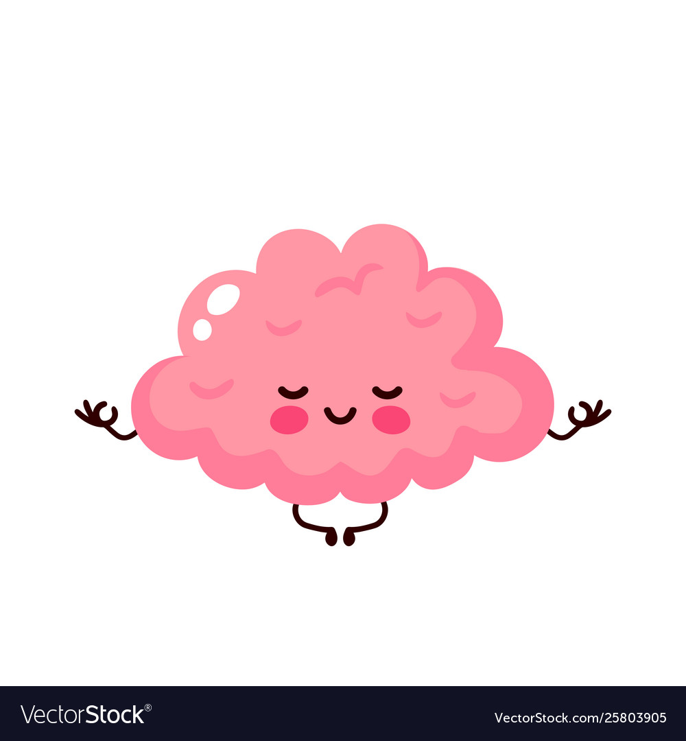 Strong cute healthy happy human brain meditate Vector Image