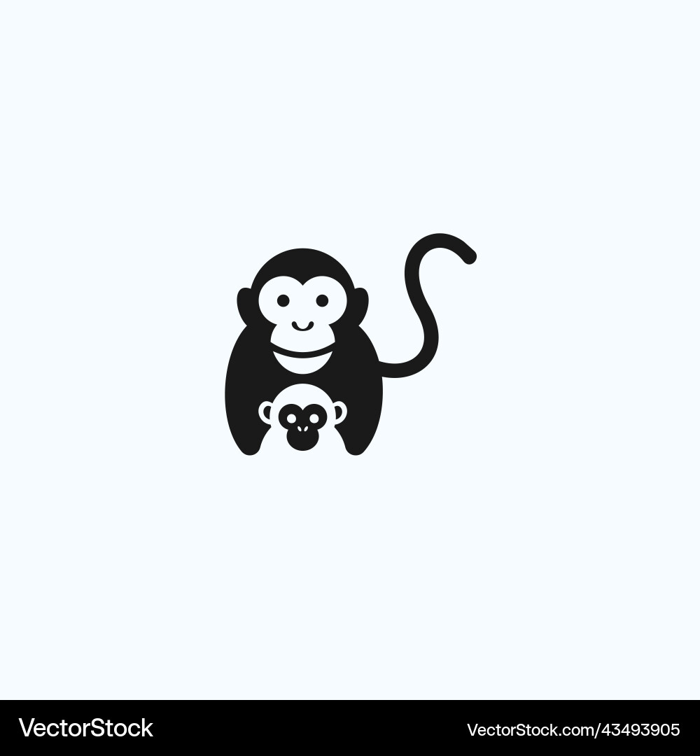 Two monkeys logo design Royalty Free Vector Image