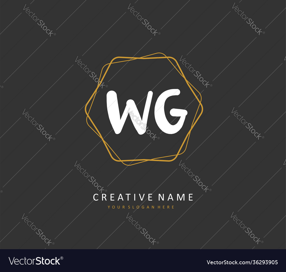 Wg Initial Brief Handschrift und Unterschrift Logo