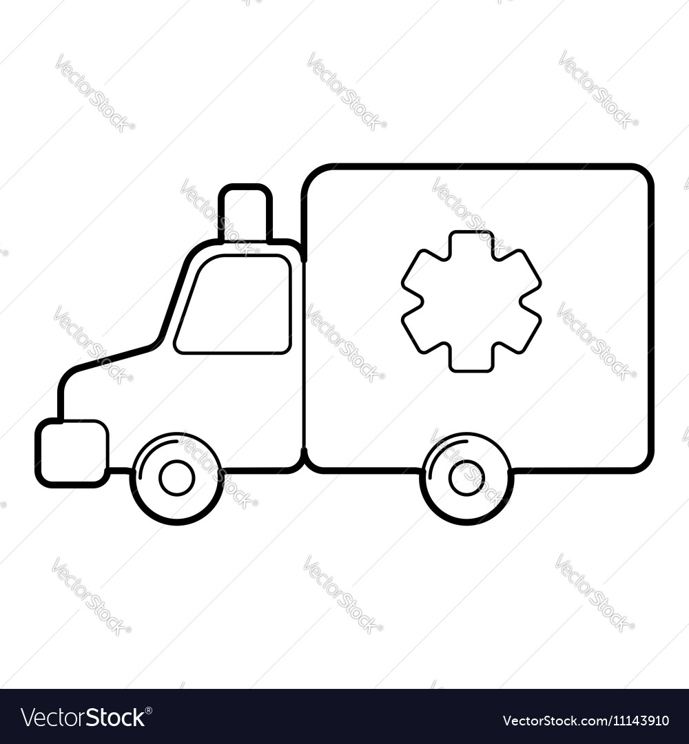 Ambulance icon outline style Royalty Free Vector Image