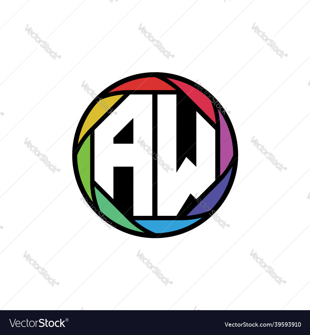 Aw Monogramm polygonalen Regenbogen