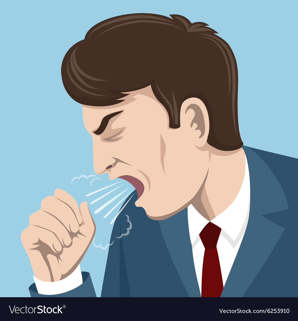 Coughing man Royalty Free Vector Image VectorStock